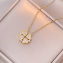 Fashion Retro Lucky Four Leaf Clover Necklace Gift for Women Fashion Retro Lucky Four Leaf Clover Necklace Gift for Women