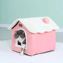 Foldable Winter Warm Cat Bed for Small Medium Pets Cozy Nest Foldable Winter Warm Cat Bed for Small Medium Pets Cozy Nest