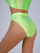 Sexy Women Shiny High Waist G-string Sheer Yoga Thong Sexy Women Shiny High Waist G-string Sheer Yoga Thong