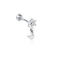 Moon Stud Earring Sterling Silver Jewelry With Zircon Glam Moon Stud Earring Sterling Silver Jewelry With Zircon Glam