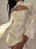 Elegant White Satin Bodycon Dress Summer Fashion Statement Elegant White Satin Bodycon Dress Summer Fashion Statement