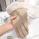 Women Winter Thick Plush Suede Touchscreen Gloves Mittens Women Winter Thick Plush Suede Touchscreen Gloves Mittens