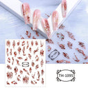 Marble Blue Nail Art Stickers Golden Wave Line Kit Set Marble Blue Nail Art Stickers Golden Wave Line Kit Set