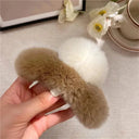 Crab Plush Fur Hair Clip Trendy Accessory For Girls Crab Plush Fur Hair Clip Trendy Accessory For Girls