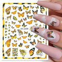 Butterfly and Fruit Nail Sticker Set with 5D Floral Designs Butterfly and Fruit Nail Sticker Set with 5D Floral Designs