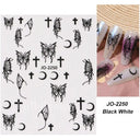 Fantasy Butterfly Nail Decals - Silver Holographic Flames Fantasy Butterfly Nail Decals - Silver Holographic Flames