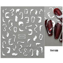 Fantasy Butterfly Nail Decals - Silver Holographic Flames Fantasy Butterfly Nail Decals - Silver Holographic Flames