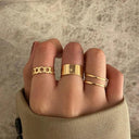Edgy Geometric Rings Trendy Punk Hip-Hop Jewelry Collection Edgy Geometric Rings Trendy Punk Hip-Hop Jewelry Collection