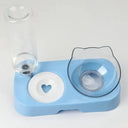 Automatic Pet Feeder Water Dispenser With Raised Stand Automatic Pet Feeder Water Dispenser With Raised Stand