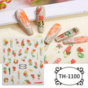 Marble Blue Nail Art Stickers Golden Wave Line Kit Set Marble Blue Nail Art Stickers Golden Wave Line Kit Set