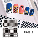 Marble Blue Nail Art Stickers Golden Wave Line Kit Set Marble Blue Nail Art Stickers Golden Wave Line Kit Set