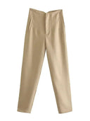 Vintage High Waist Zipper Fly Trousers for Stylish Women Vintage High Waist Zipper Fly Trousers for Stylish Women