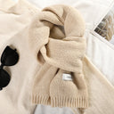 Women's Solid Color Wool Knitted Warm Thickened Scarf Gaiter Women's Solid Color Wool Knitted Warm Thickened Scarf Gaiter