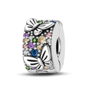 Daisy Sterling Silver Clip Charms with Authentic CZ Detailing Daisy Sterling Silver Clip Charms with Authentic CZ Detailing