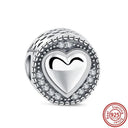 Crown Flowers Heart Silver Bead Charm Pandora Accessory Crown Flowers Heart Silver Bead Charm Pandora Accessory