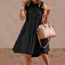 Elegant Ruffle Sleeve A Line Mini Dress For Women Fashion Elegant Ruffle Sleeve A Line Mini Dress For Women Fashion