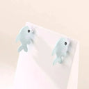 Playful Animal Clay Stud Earrings Dino Dog Whale Theme Playful Animal Clay Stud Earrings Dino Dog Whale Theme