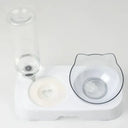 Automatic Pet Feeder Water Dispenser With Raised Stand Automatic Pet Feeder Water Dispenser With Raised Stand