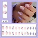 Purple Floral Ballerina Nail Tips 24pcs False Nails Box Purple Floral Ballerina Nail Tips 24pcs False Nails Box