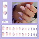 24pcs Box Ballerina Nail Tip Purple Floral False Nails 24pcs Box Ballerina Nail Tip Purple Floral False Nails