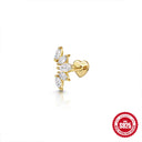 Aide 925 Sterling Silver Heart Earrings Zircon Push-Back Jewelry Aide 925 Sterling Silver Heart Earrings Zircon Push-Back Jewelry