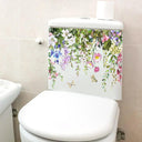Green Plant Leaves Bathroom Wall Sticker Waterproof Floral Decor Green Plant Leaves Bathroom Wall Sticker Waterproof Floral Decor