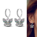 Zircon Heart Shaped Silver Earrings Elegant Gift for Women Zircon Heart Shaped Silver Earrings Elegant Gift for Women