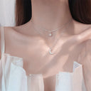 Korean Pink Crystal Angel Wings Heart Pendant Necklace 2022 Korean Pink Crystal Angel Wings Heart Pendant Necklace 2022