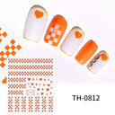 Marble Blue Nail Art Stickers Golden Wave Line Kit Set Marble Blue Nail Art Stickers Golden Wave Line Kit Set