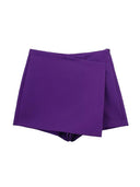 Vintage Asymmetric Skort Retro High Waist Chic Comfortable Vintage Asymmetric Skort Retro High Waist Chic Comfortable