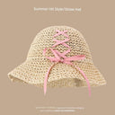 Straw Hat Japanese Style Women's Hand-Woven Summer Lace Straw Hat Japanese Style Women's Hand-Woven Summer Lace