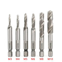Tap Drill Bit Set Titanium Plated HSS Screw Thread Hex Shank Kit Tap Drill Bit Set Titanium Plated HSS Screw Thread Hex Shank Kit