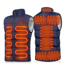 New 9 Zone Heated Vest for Men and Women USB Powered Black New 9 Zone Heated Vest for Men and Women USB Powered Black