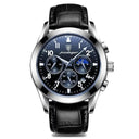 Steel Chronograph Watch: Elegant Timepiece with Luminous Hands Steel Chronograph Watch: Elegant Timepiece with Luminous Hands