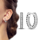 Zircon Heart Shaped Silver Earrings Elegant Gift for Women Zircon Heart Shaped Silver Earrings Elegant Gift for Women