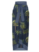 Dark Blue Floral Peplum Swimsuit Fashionable Beachwear Set Dark Blue Floral Peplum Swimsuit Fashionable Beachwear Set