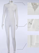 Street-Chic Ribbed Jumpsuit: Trendy Letter Embroidery Fit Street-Chic Ribbed Jumpsuit: Trendy Letter Embroidery Fit