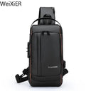 Anti Theft Chest Bag Stylish Waterproof Crossbody USB Port Anti Theft Chest Bag Stylish Waterproof Crossbody USB Port