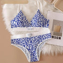 Leopard Print Cotton Bralette Set V Neck Lingerie Glam Leopard Print Cotton Bralette Set V Neck Lingerie Glam
