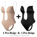 Backless Deep V Neck Thong Bodysuit Shapewear Invisible Bra Backless Deep V Neck Thong Bodysuit Shapewear Invisible Bra