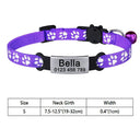 Adjustable Personalized Nylon Cat Collar with Bell and Tag Adjustable Personalized Nylon Cat Collar with Bell and Tag