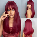 Wine Red Cosplay Wig Long Straight Hair Heat Resistant Wine Red Cosplay Wig Long Straight Hair Heat Resistant