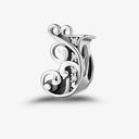 925 Sterling Silver Zircon Vine 26 Letters Pendants Bead 925 Sterling Silver Zircon Vine 26 Letters Pendants Bead