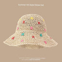 Straw Hat Japanese Style Women's Hand-Woven Summer Lace Straw Hat Japanese Style Women's Hand-Woven Summer Lace