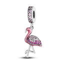 Silver Plated Charm Beads Pink Butterfly Flower For Jewelry Silver Plated Charm Beads Pink Butterfly Flower For Jewelry