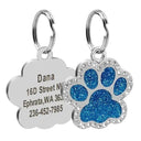 Customizable Glitter Paw Pet ID Tag for Dogs and Cats Customizable Glitter Paw Pet ID Tag for Dogs and Cats