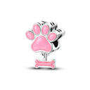 Dog Pet Charms 925 Silver Paw French Bulldog Beads Jewelry Dog Pet Charms 925 Silver Paw French Bulldog Beads Jewelry