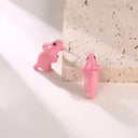 Playful Animal Clay Stud Earrings Dino Dog Whale Theme Playful Animal Clay Stud Earrings Dino Dog Whale Theme