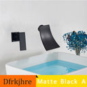 Waterfall Water Basin Faucet Chrome Matte Black In Wall Installation Waterfall Water Basin Faucet Chrome Matte Black In Wall Installation