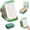 White Portable Travel Makeup Bag with LED Mirror 2024 White Portable Travel Makeup Bag with LED Mirror 2024